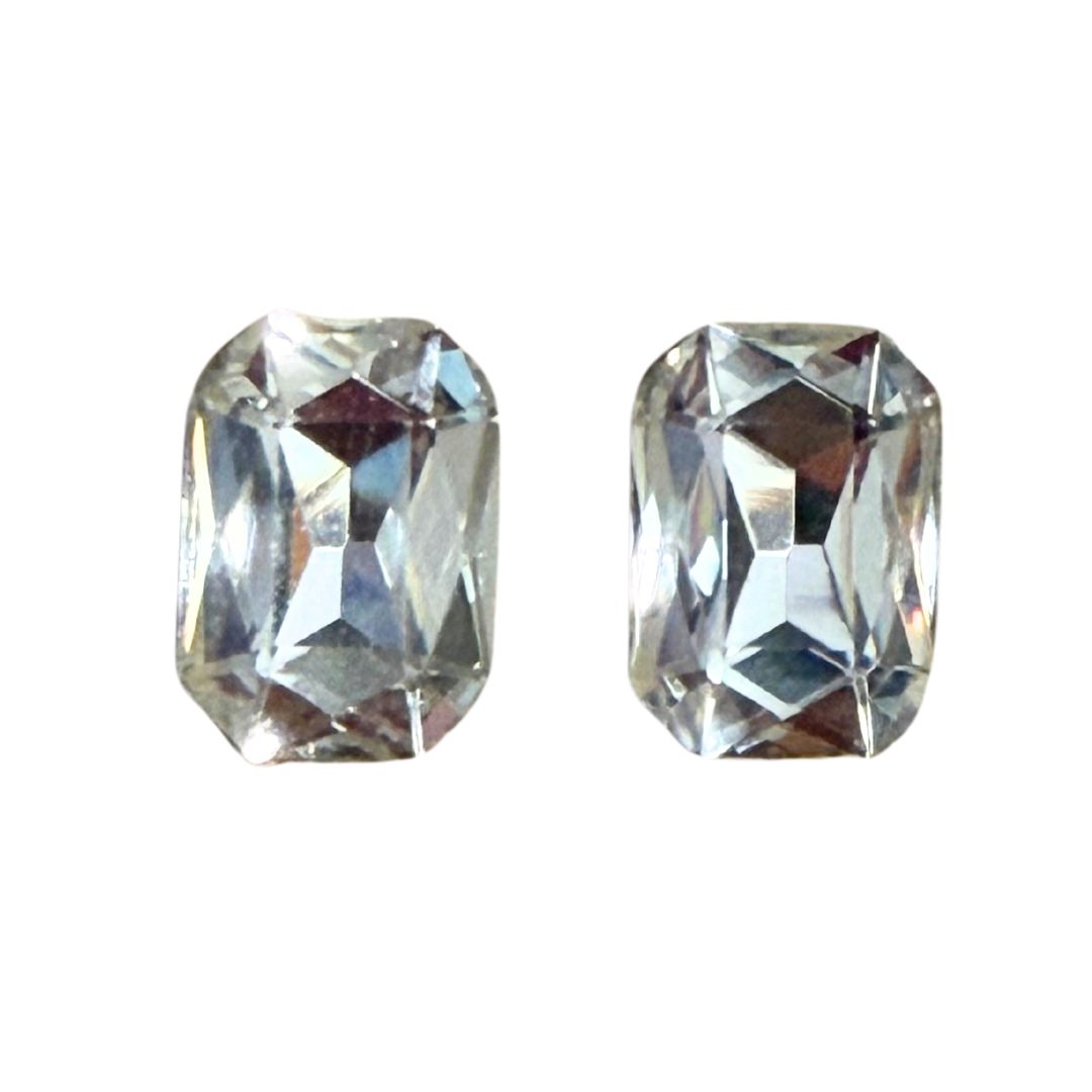 Octagon Shaped Crystal Stones 10x14mm smooth rounded facets on back
