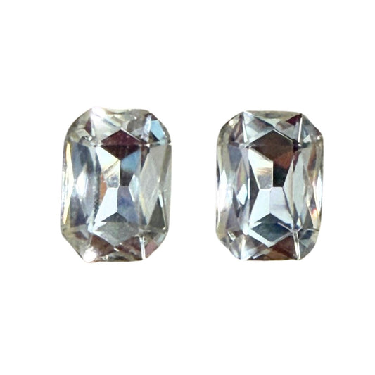 Octagon Shaped Crystal Stones 10x14mm smooth rounded facets on back