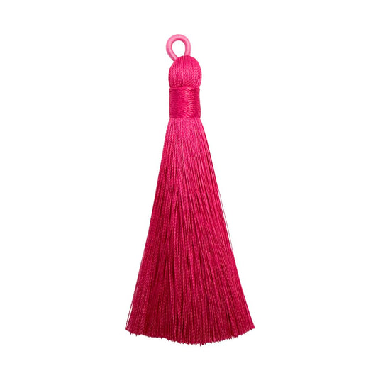 Silky Soft Tassel 8cm Hot Pink