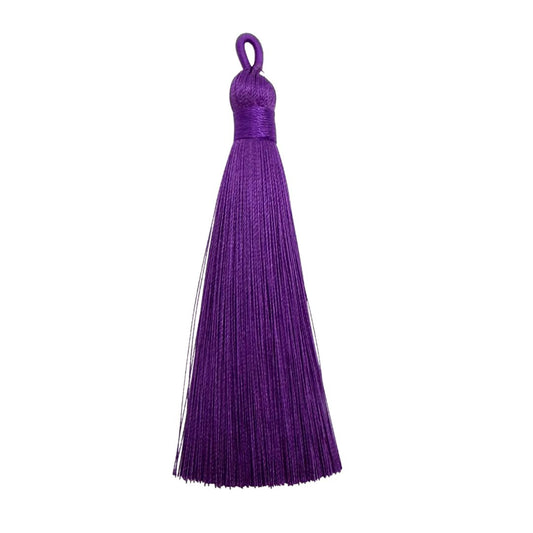 Silky Soft Tassel 8cm Purple