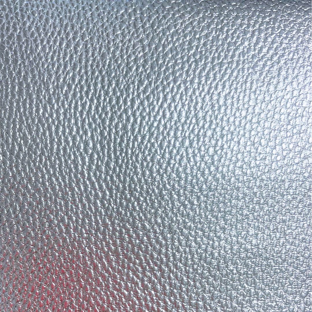 Silver Metallic Imitation Leather PU Vinyl