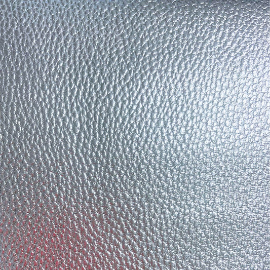 Silver Metallic Imitation Leather PU Vinyl