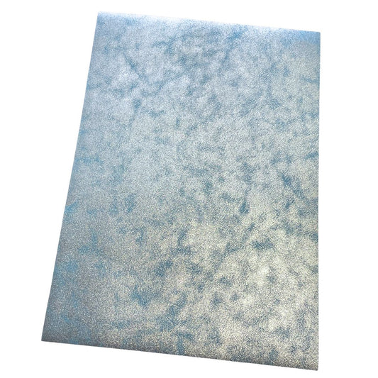 Pale Silver Gold on Sky Blue Imitation Leather PU Vinyl