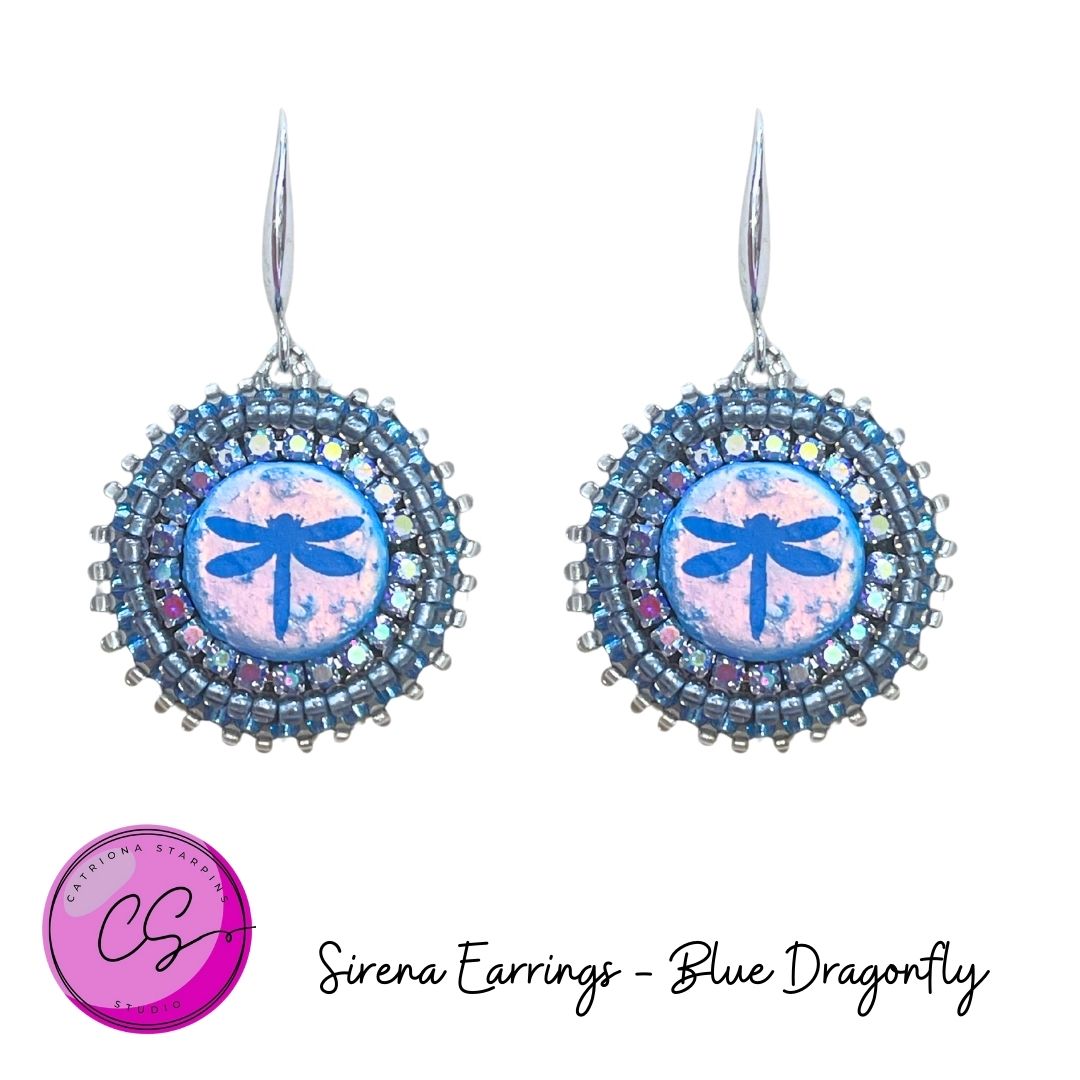 Sirena Earrings Kit Blue Dragonfly with Silver