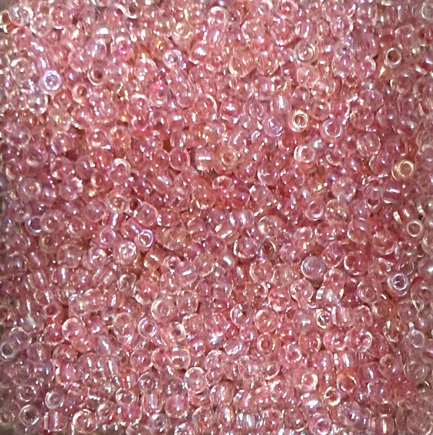 Preciosa Size 10/0 Czech Glass Seed Beads - Colourlined Pink AB