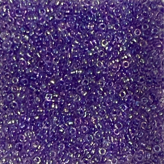 Size 11 Japanese Seed Bead Crystal Colourlined Purple AB