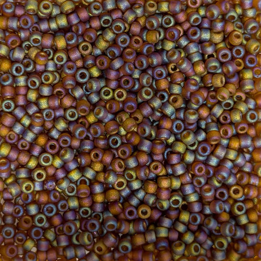 Size 11 Japanese Glass Seed Bead Matte Brown AB