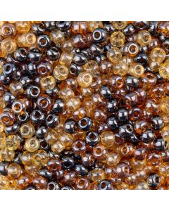 Preciosa Size 2/0 Czech Glass Seed Beads - Topaz Lustre Mix