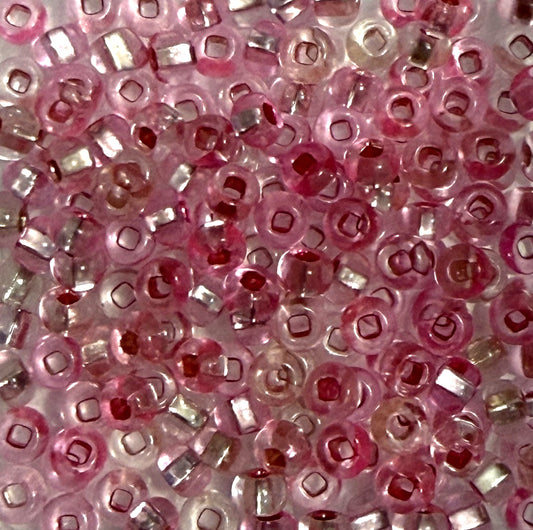 Preciosa Size 6/0 Czech Glass Seed Beads - Silverlined Pink Mix