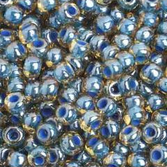 Preciosa Size 6/0 Czech Glass Seed Beads - Colourlined Light Topaz Blue