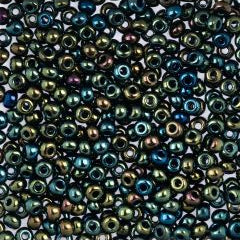 Preciosa Size 6/0 Czech Glass Seed Beads - Green Iris
