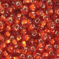 Preciosa Size 6/0 Czech Glass Seed Beads - Silverlined Orange