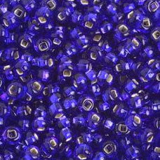Preciosa Size 6/0 Czech Glass Seed Beads - Silverlined Royal Blue