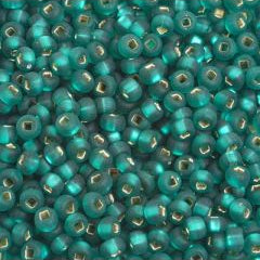 Preciosa Size 6/0 Czech Glass Seed Beads - Silverlined Teal Matte