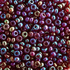 Preciosa Size 6/0 Czech Glass Seed Beads - Transparent Red Iris