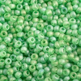 Preciosa Size 6/0 Czech Glass Seed Beads - Transparent Light Green Matte AB