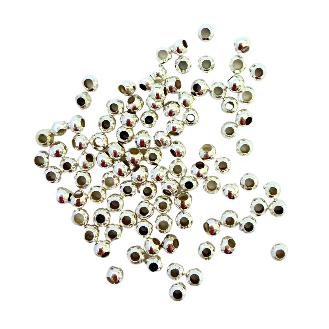 Spacer Bead, 3mm round, Silver