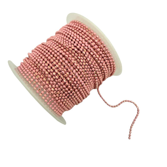 Sparkly Ball Chain 1.5mm Pale Pink