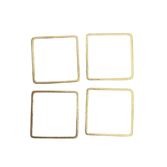 Square Ring Metal Shape, 20x20mm, Gold