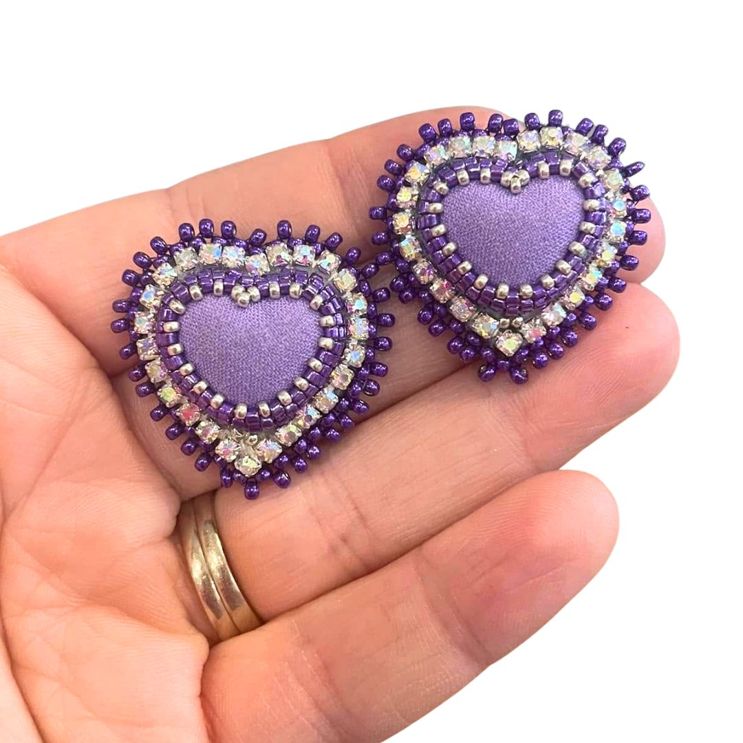 Sweetheart Earrings Kit Purple for WORKSHOP ATTENDEES ONLY