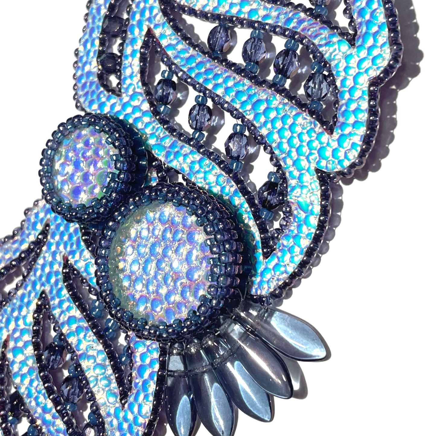 25mm x 7mm high Dome Glass Cabochon Metallic Bubbles