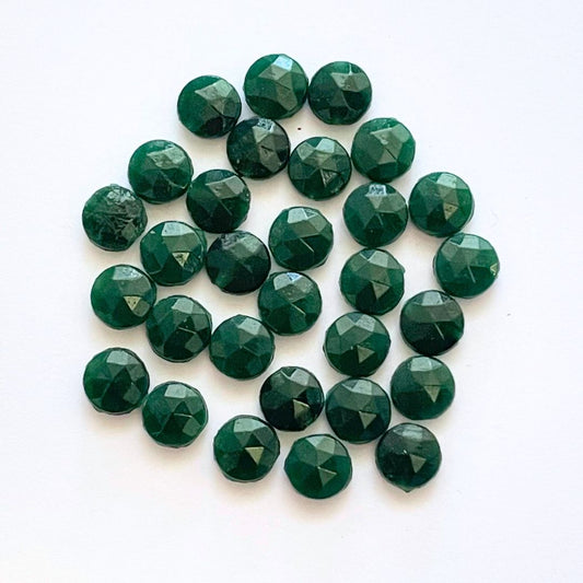 Pressed Glass Vintage Nail Head Beads 7mm Opaque Dark Green, Pack of 30