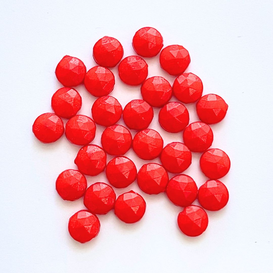 Pressed Glass Vintage Nail Head Beads 7mm Opaque Chocolate, Pack of 30