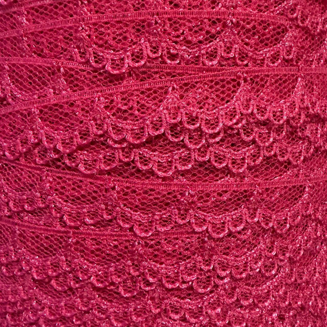 Vintage Hot Pink Scallop Lace, 10mm wide, sold per 3 metre length