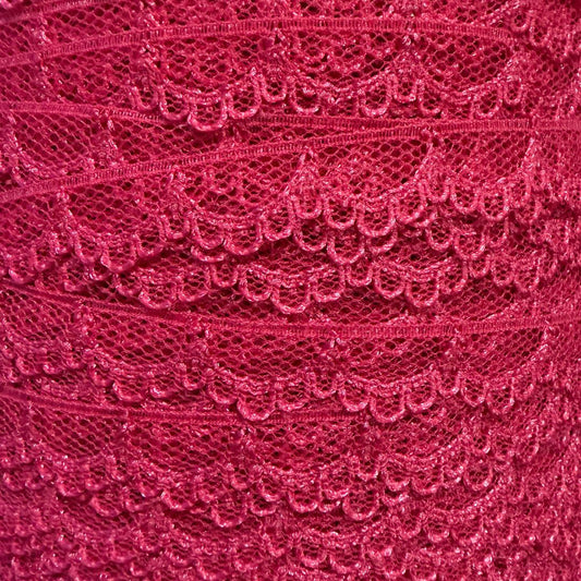 Vintage Hot Pink Scallop Lace, 10mm wide, sold per 3 metre length