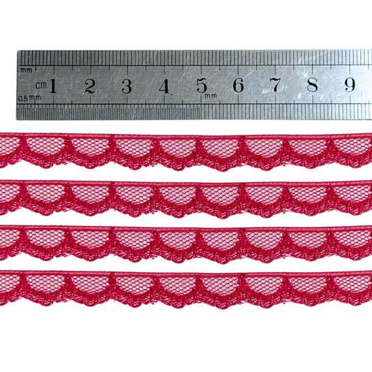 Vintage Hot Pink Scallop Lace, 10mm wide, sold per 3 metre length