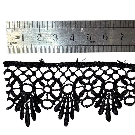 Vintage Lace Black, 4cm wide, sold per meter