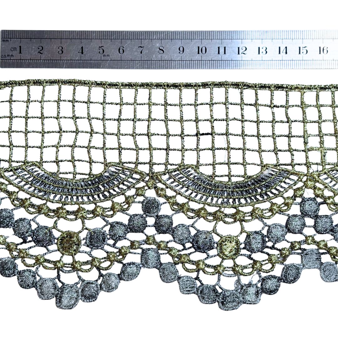 Vintage Lace Metallic Gold and Silver, 11.5cm wide, sold per meter