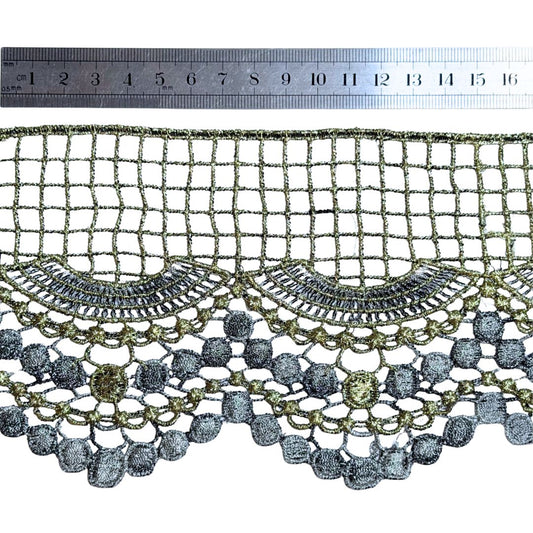 Vintage Lace Metallic Gold and Silver, 11.5cm wide, sold per meter