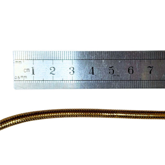 Vintage Metallic Gold Cord, 6mm wide, sold per metre