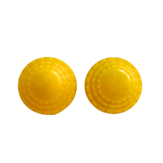 Vintage 18mm Yellow Sunny Button with Shank, pack of 2