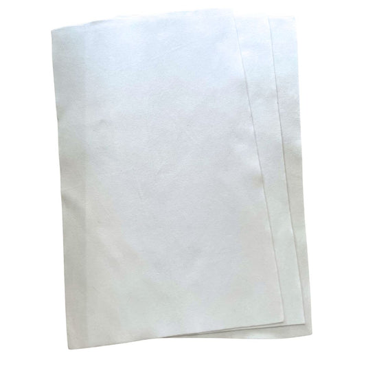 White Coloured, Soft Faux Velvet Fabric for Bead Embroidery