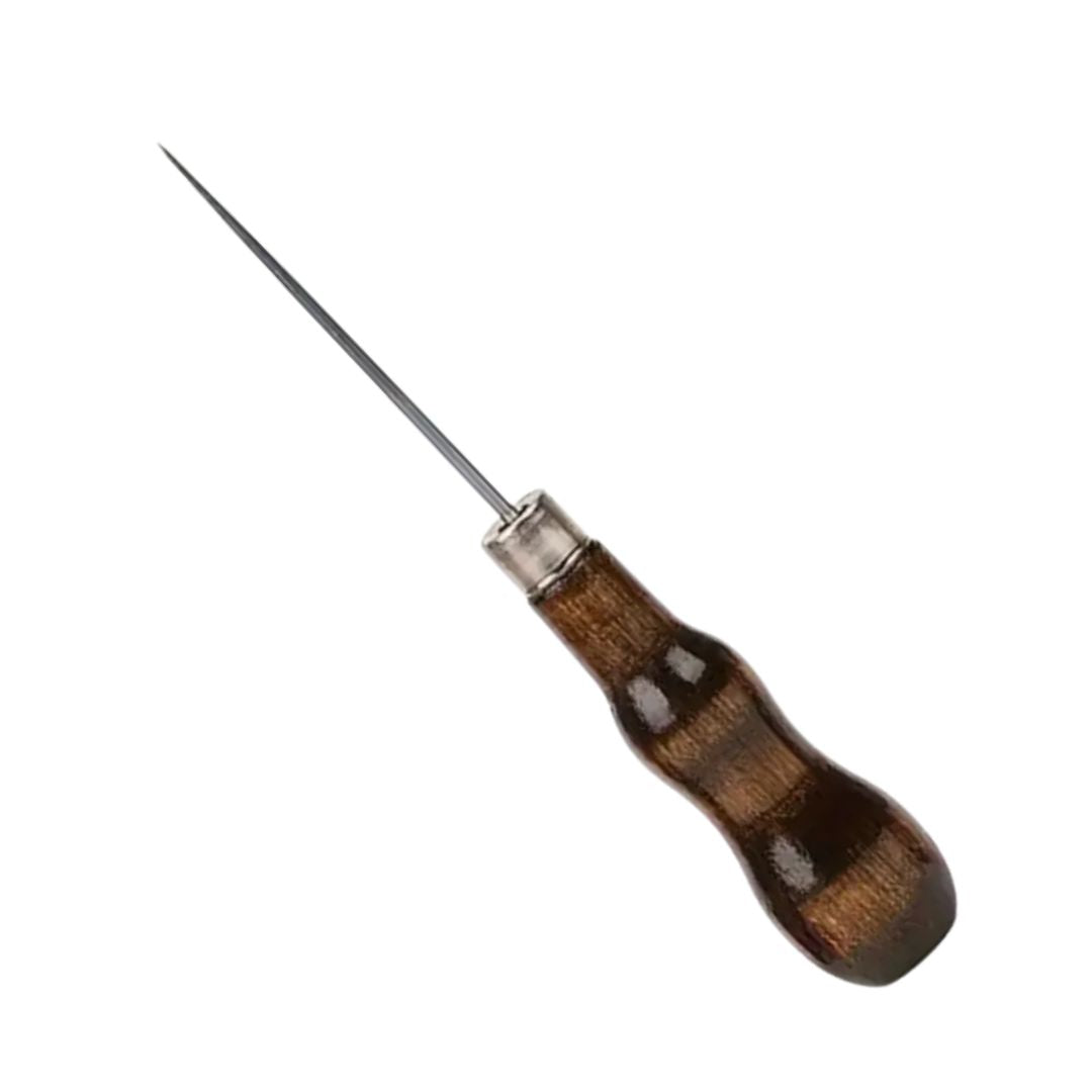 Grip Shape Awl with Wooden Handle for Breaking Beads and Leather Craft