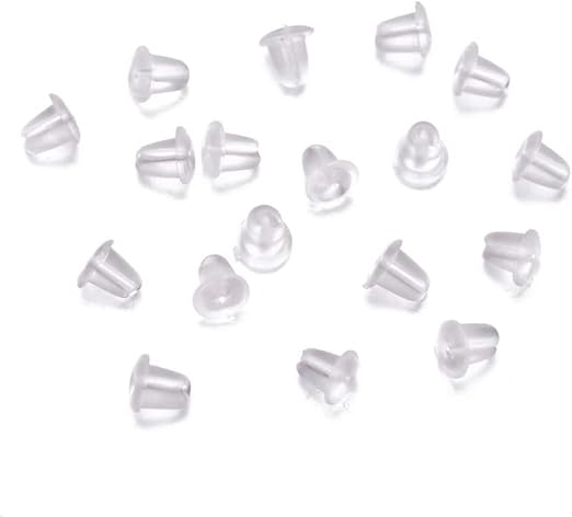 Earring Backs Soft Touch Clear Silicone 4x5mm Pack of 20