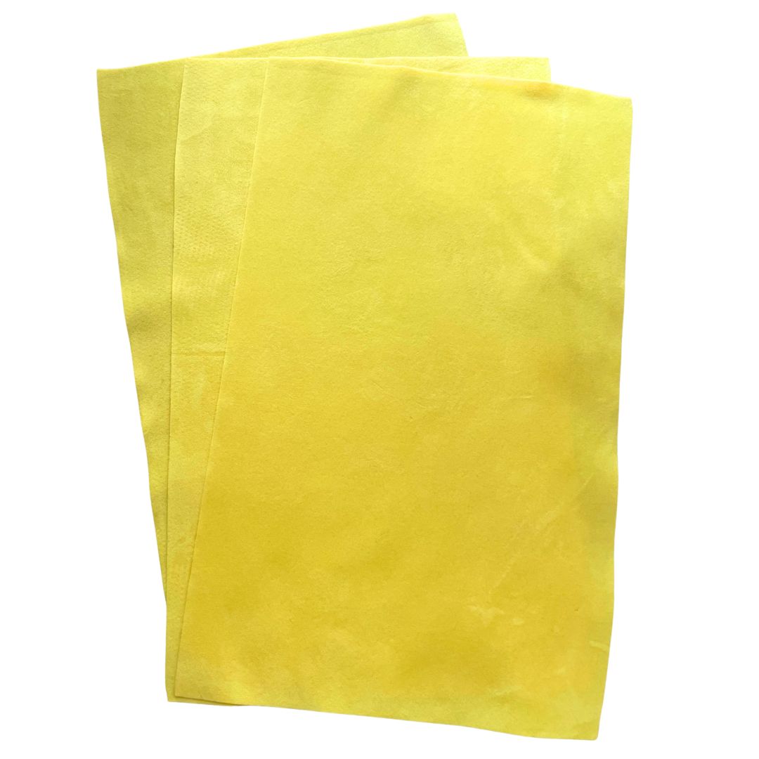 Bright Yellow Coloured, Soft Faux Velvet Fabric for Bead Embroidery